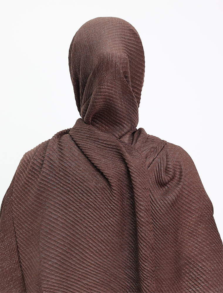 BrownCrinkle Lurex Hijab